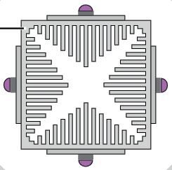 Internally finned heatsink extrusion.